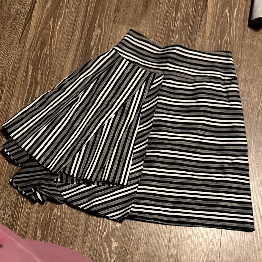 Striped Black and White Milly asymmetrical Skirt
